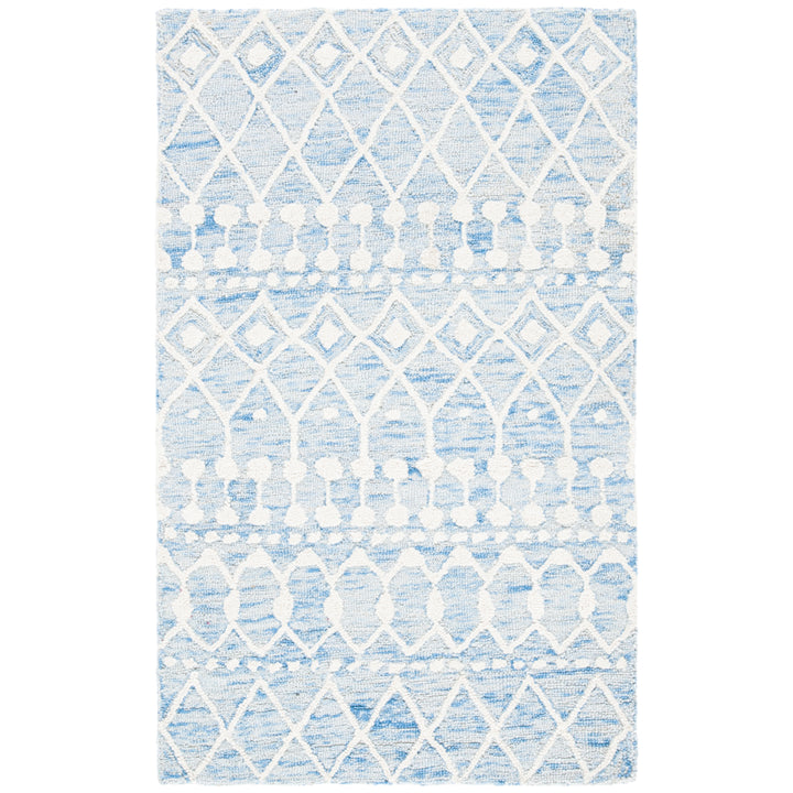 SAFAVIEH Blossom BLM115M Handmade Blue / Ivory Rug Image 2