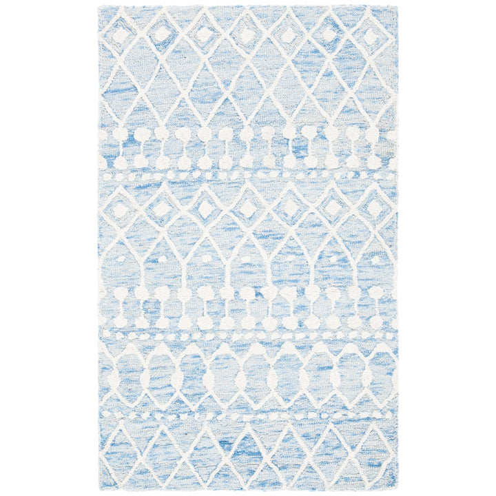 SAFAVIEH Blossom BLM115M Handmade Blue / Ivory Rug Image 1