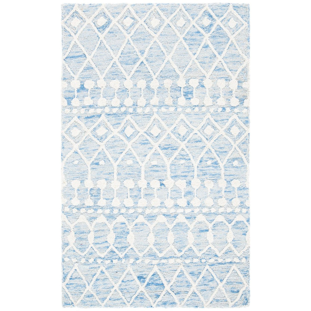 SAFAVIEH Blossom BLM115M Handmade Blue / Ivory Rug Image 1