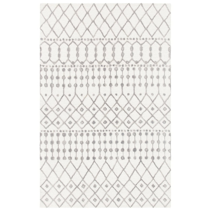 SAFAVIEH Blossom BLM115A Handmade Ivory / Grey Rug Image 6