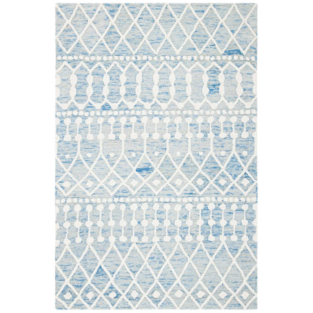 SAFAVIEH Blossom BLM115M Handmade Blue / Ivory Rug Image 1