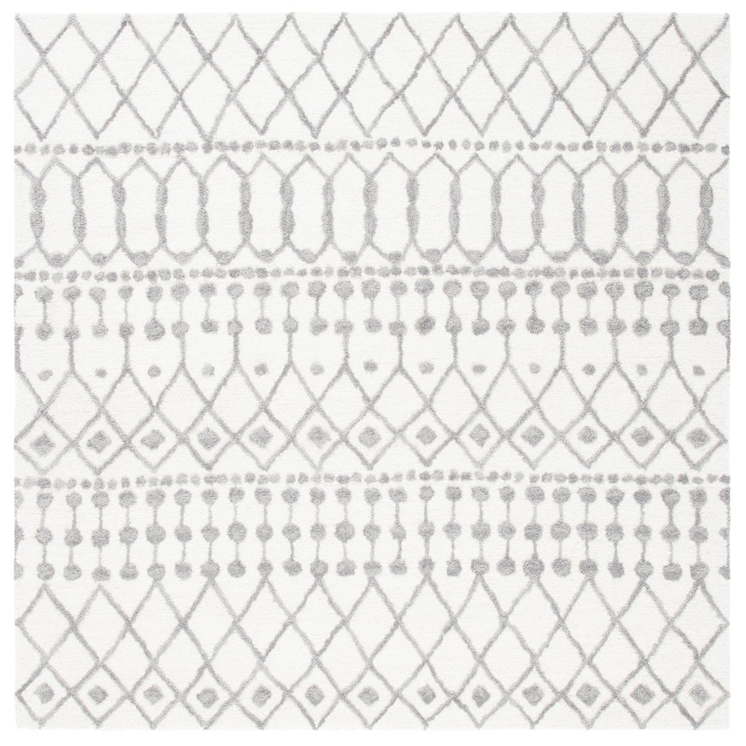 SAFAVIEH Blossom BLM115A Handmade Ivory / Grey Rug Image 8