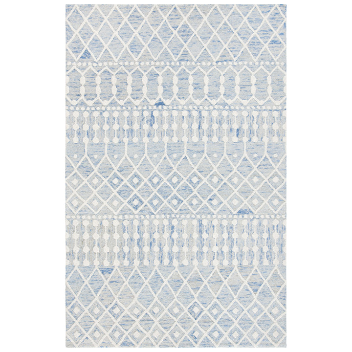 SAFAVIEH Blossom BLM115M Handmade Blue / Ivory Rug Image 7