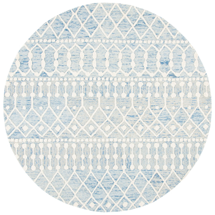 SAFAVIEH Blossom BLM115M Handmade Blue / Ivory Rug Image 8