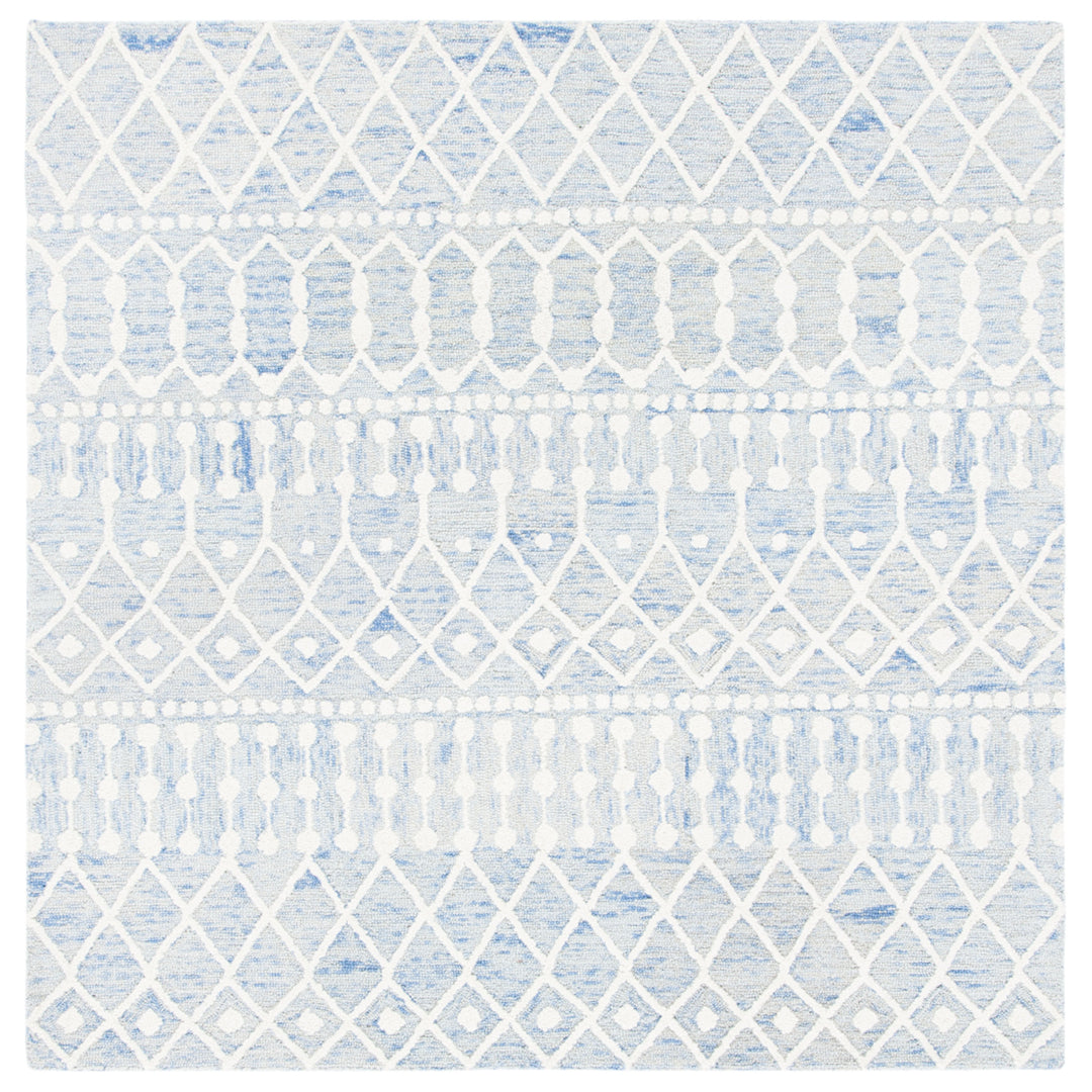 SAFAVIEH Blossom BLM115M Handmade Blue / Ivory Rug Image 9