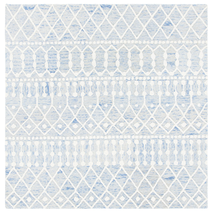 SAFAVIEH Blossom BLM115M Handmade Blue / Ivory Rug Image 9