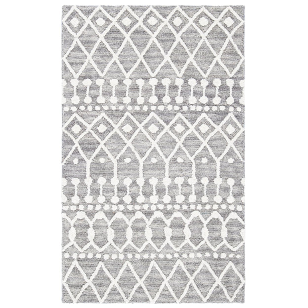 SAFAVIEH Blossom BLM115F Handmade Grey / Ivory Rug Image 2