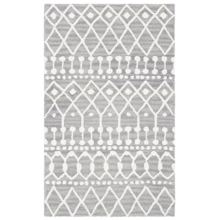 SAFAVIEH Blossom BLM115F Handmade Grey / Ivory Rug Image 1