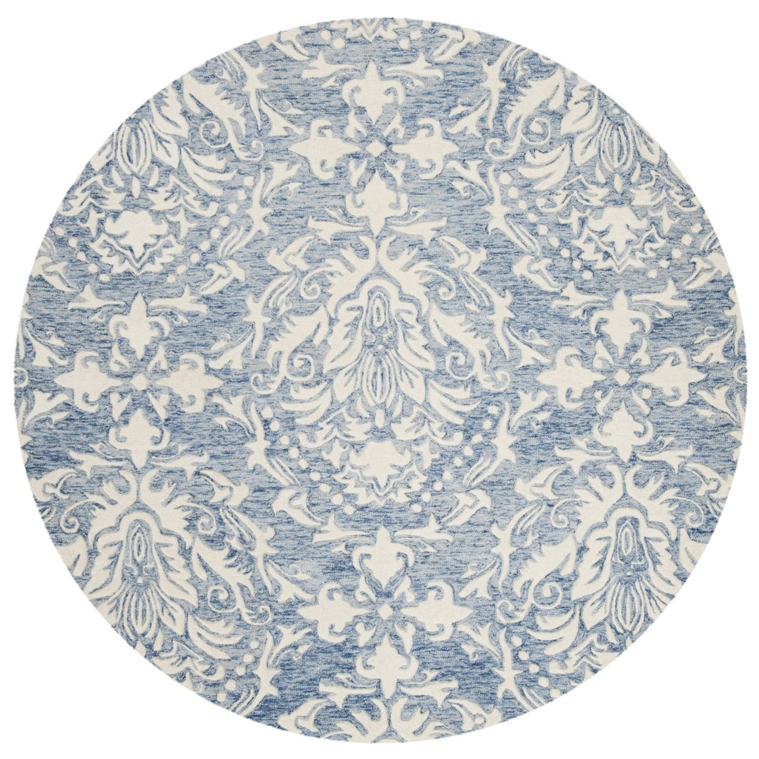 SAFAVIEH Blossom BLM107B Handmade Blue / Ivory Rug Image 4