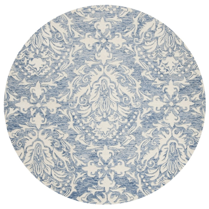 SAFAVIEH Blossom BLM107B Handmade Blue / Ivory Rug Image 4