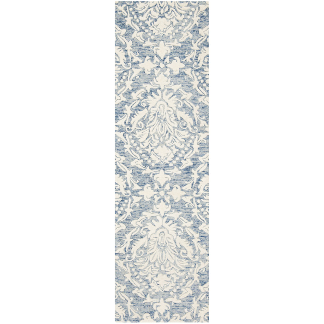 SAFAVIEH Blossom BLM107B Handmade Blue / Ivory Rug Image 5