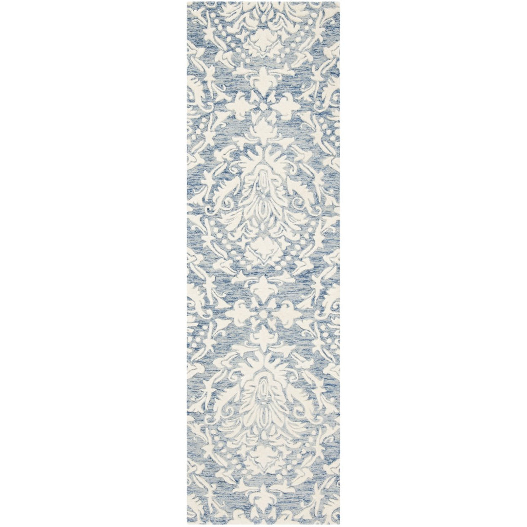 SAFAVIEH Blossom BLM107B Handmade Blue / Ivory Rug Image 1