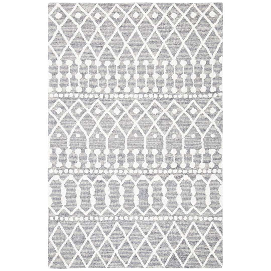 SAFAVIEH Blossom BLM115F Handmade Grey / Ivory Rug Image 6