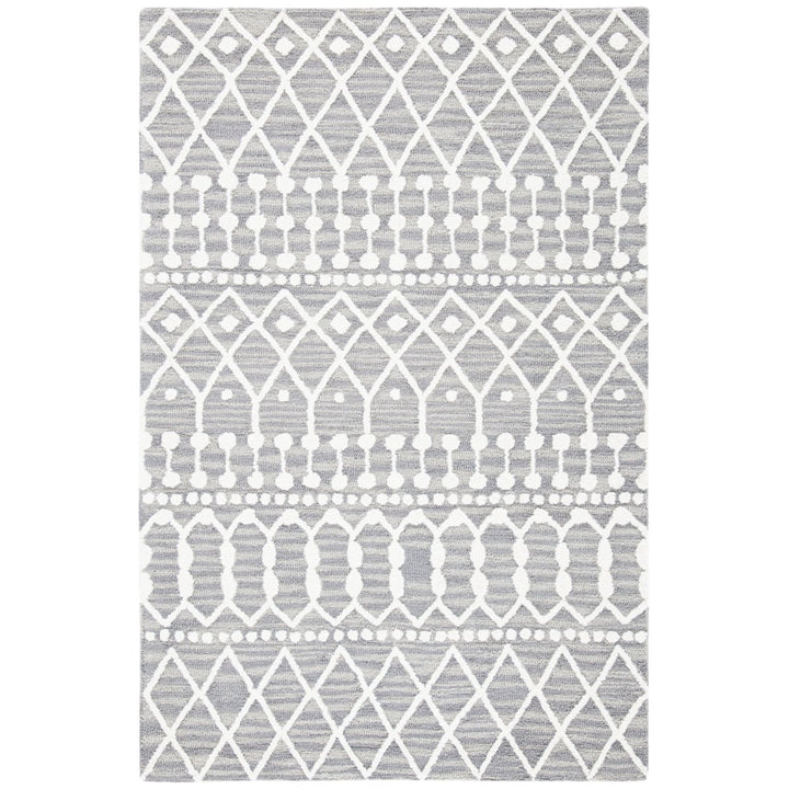 SAFAVIEH Blossom BLM115F Handmade Grey / Ivory Rug Image 6