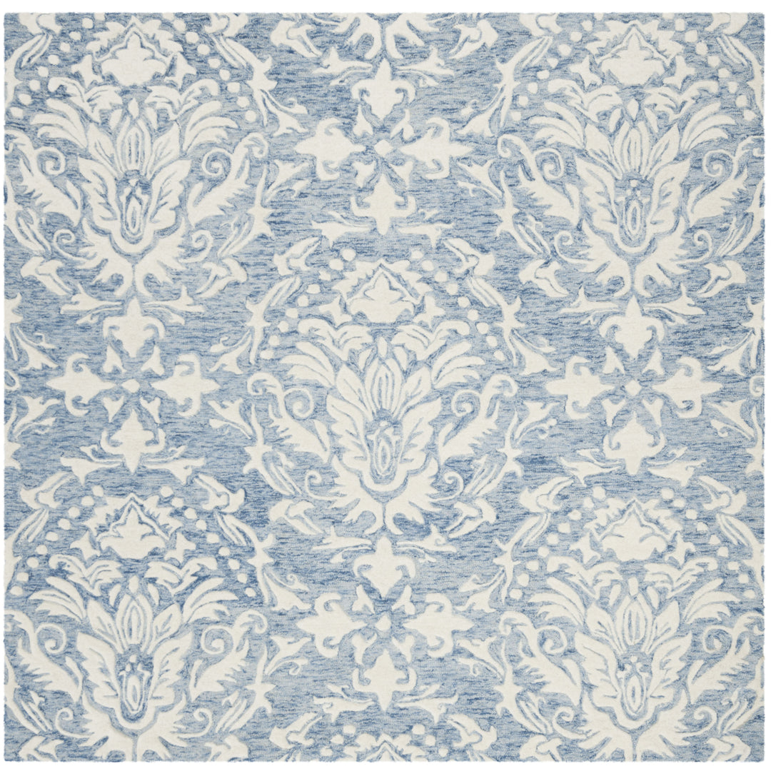 SAFAVIEH Blossom BLM107B Handmade Blue / Ivory Rug Image 6