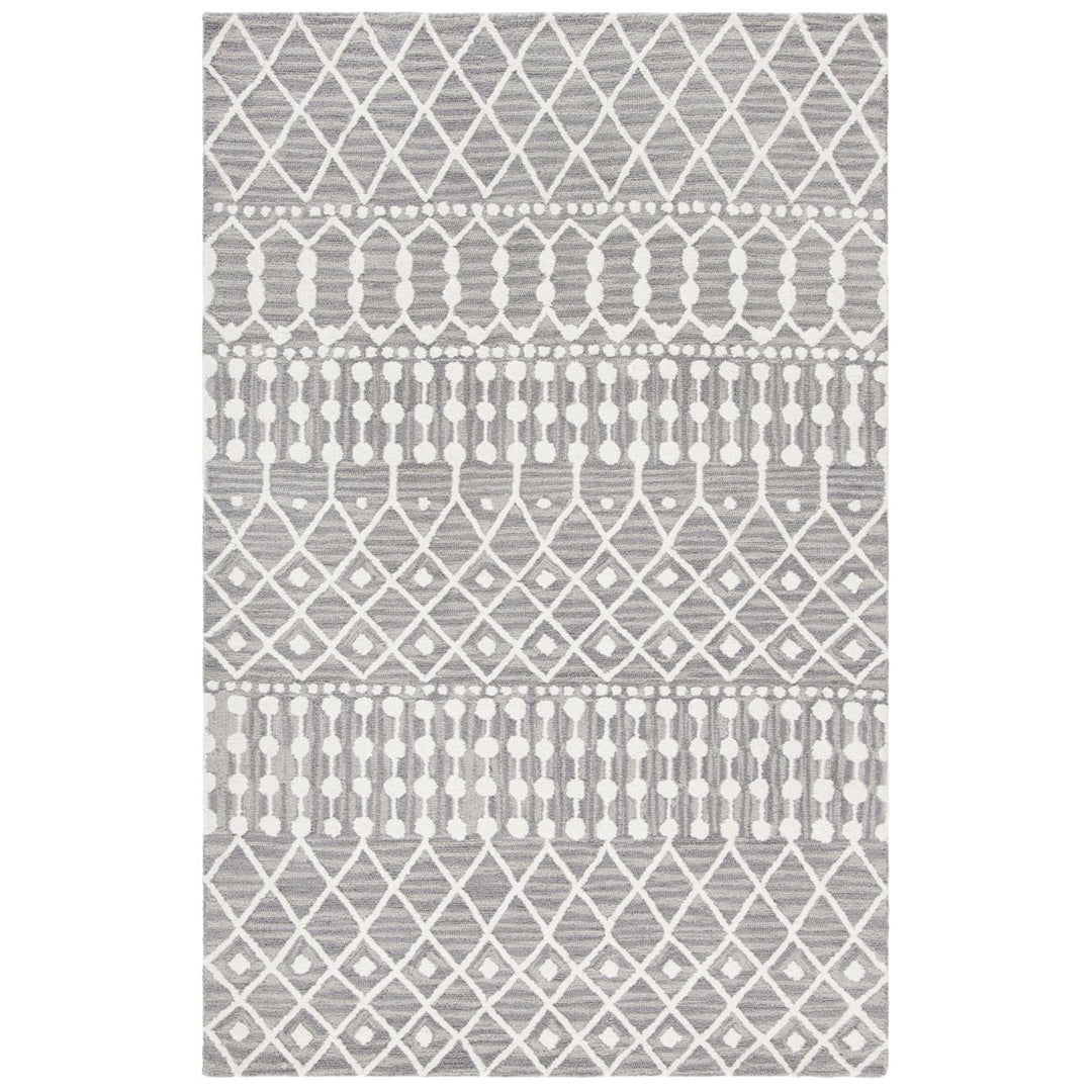 SAFAVIEH Blossom BLM115F Handmade Grey / Ivory Rug Image 7