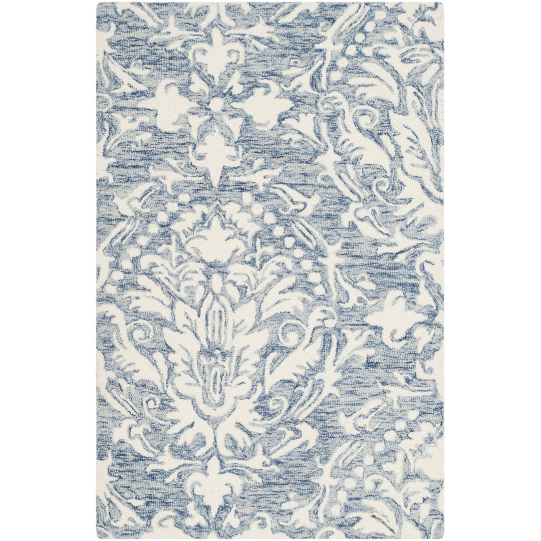 SAFAVIEH Blossom BLM107B Handmade Blue / Ivory Rug Image 9