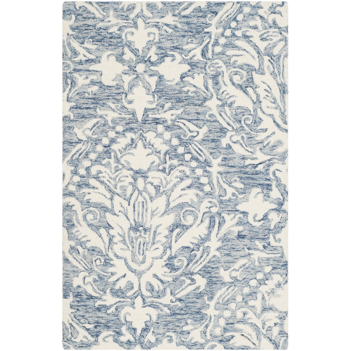 SAFAVIEH Blossom BLM107B Handmade Blue / Ivory Rug Image 9