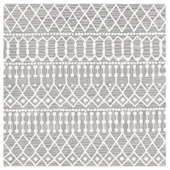 SAFAVIEH Blossom BLM115F Handmade Grey / Ivory Rug Image 9