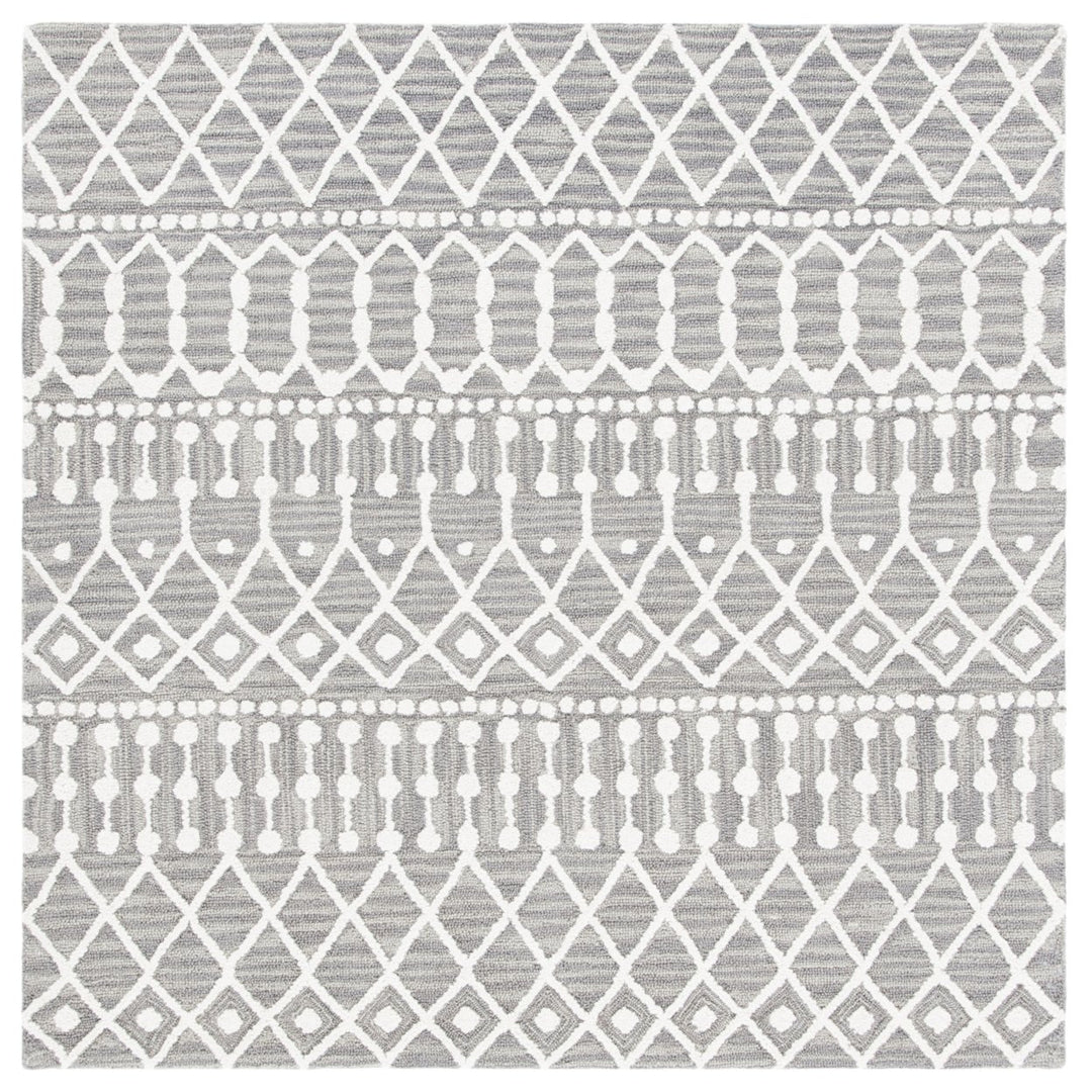 SAFAVIEH Blossom BLM115F Handmade Grey / Ivory Rug Image 1