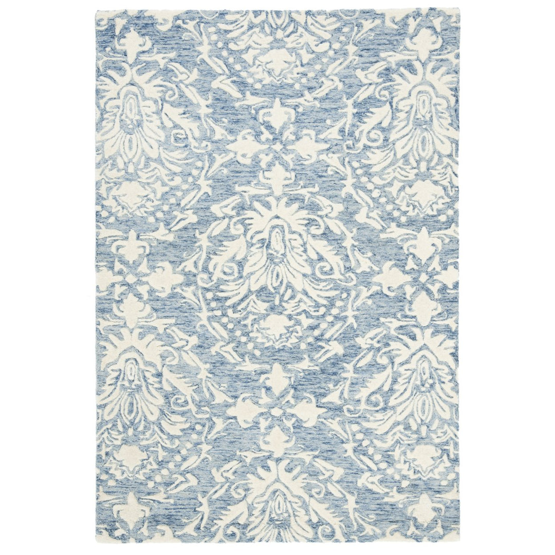 SAFAVIEH Blossom BLM107B Handmade Blue / Ivory Rug Image 10