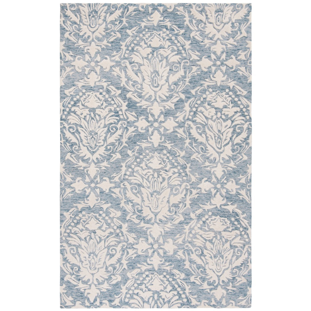 SAFAVIEH Blossom BLM107B Handmade Blue / Ivory Rug Image 11