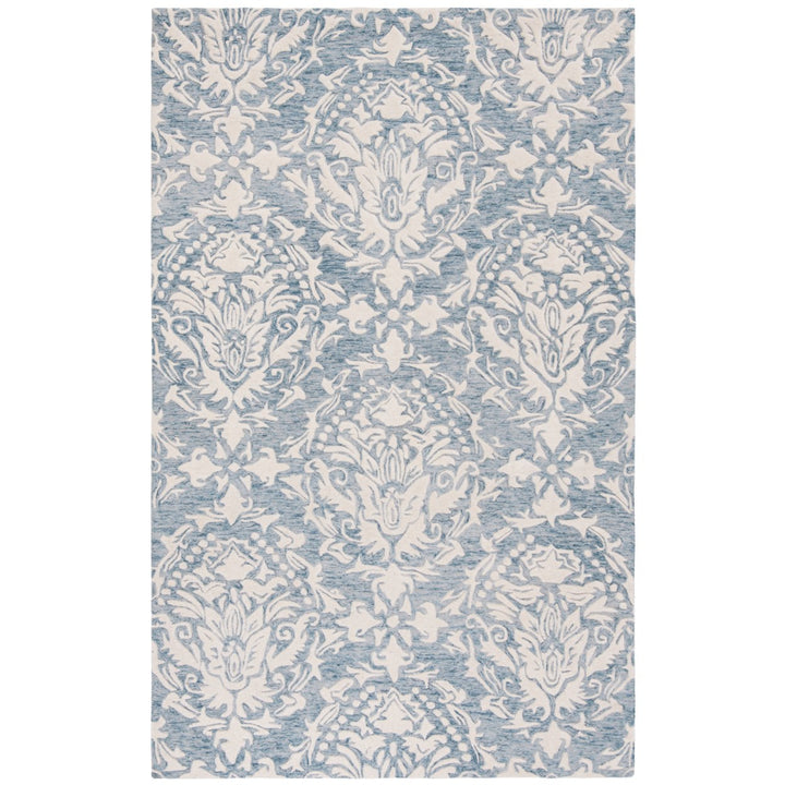 SAFAVIEH Blossom BLM107B Handmade Blue / Ivory Rug Image 11