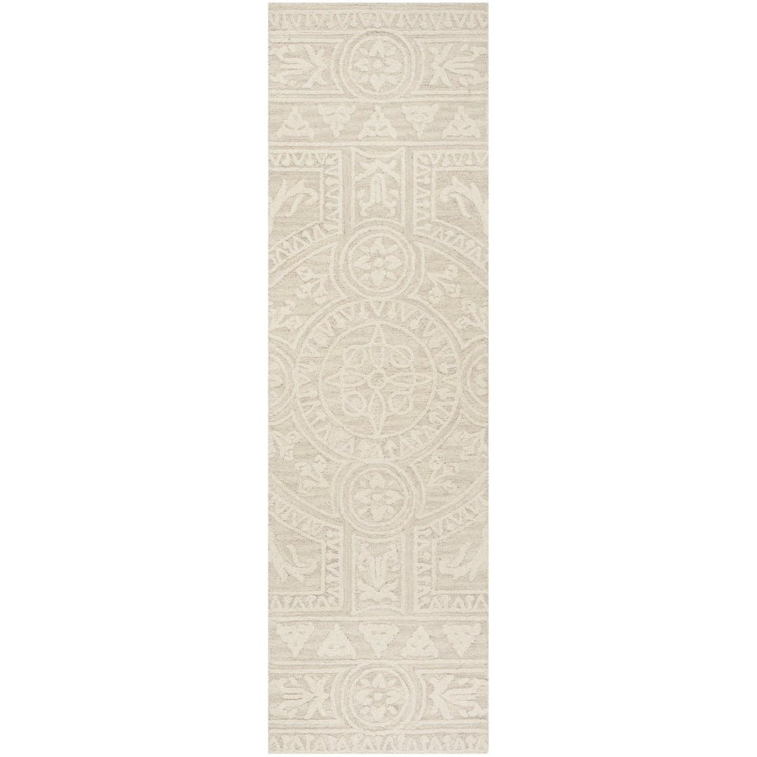 SAFAVIEH Blossom BLM109F Handmade Light Grey / Ivory Rug Image 1