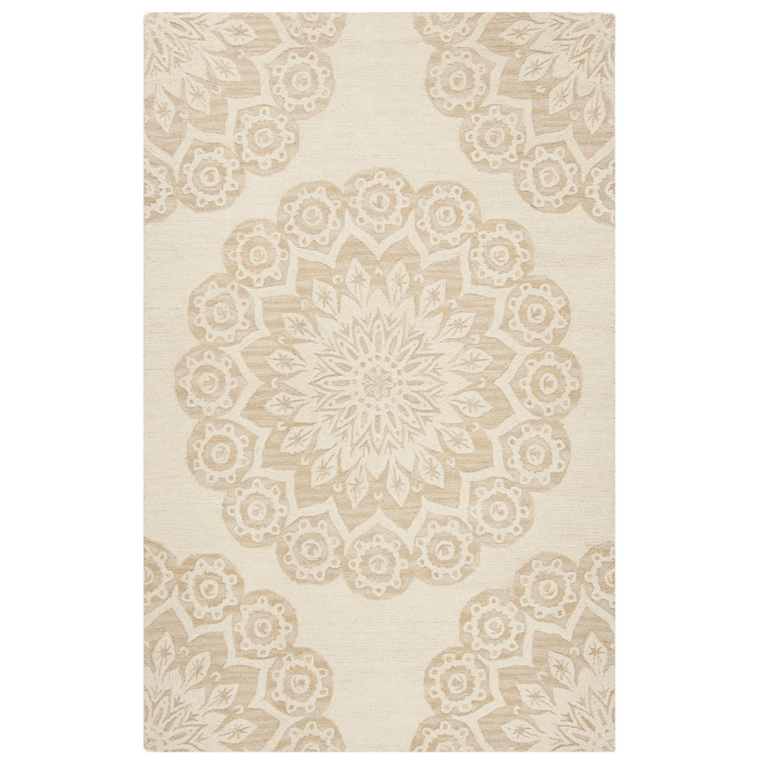 SAFAVIEH Blossom BLM108B Handmade Ivory / Beige Rug Image 9