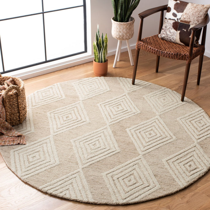 SAFAVIEH Blossom BLM111B Handmade Beige / Ivory Rug Image 2