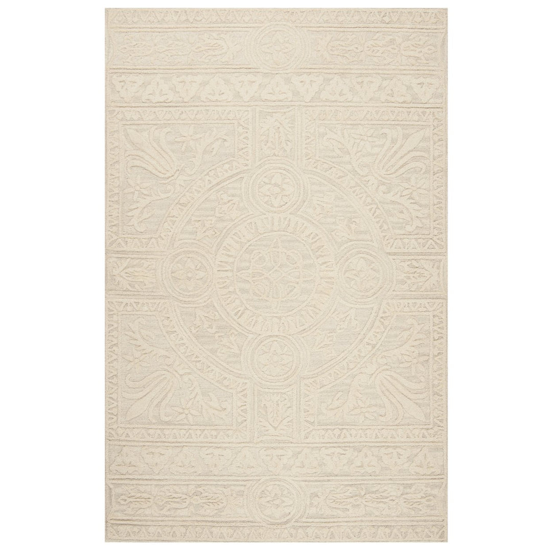 SAFAVIEH Blossom BLM109F Handmade Light Grey / Ivory Rug Image 9