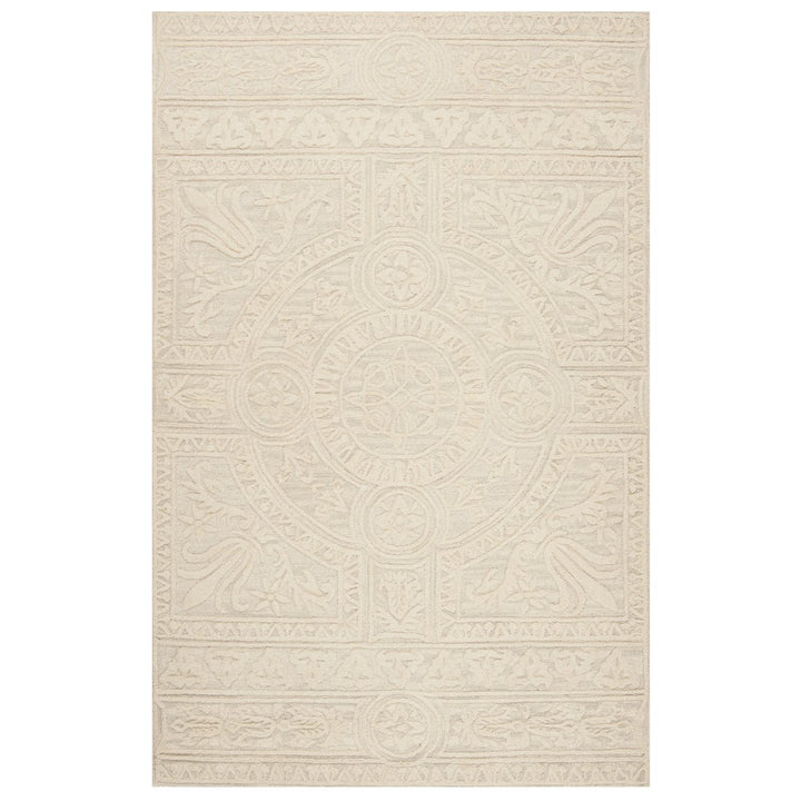 SAFAVIEH Blossom BLM109F Handmade Light Grey / Ivory Rug Image 9