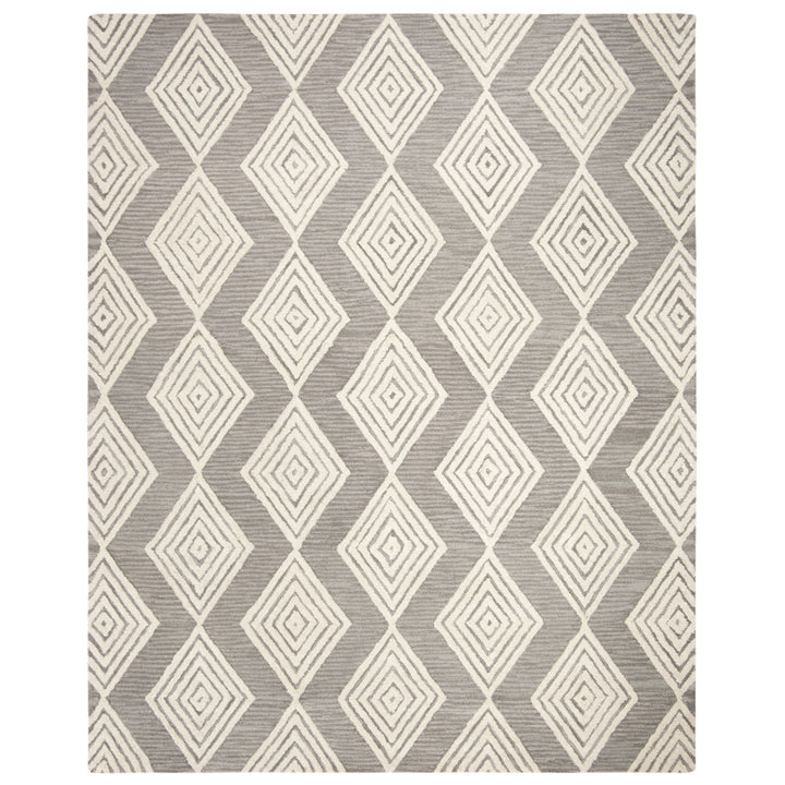 SAFAVIEH Blossom BLM111F Handmade Dark Grey / Ivory Rug Image 1