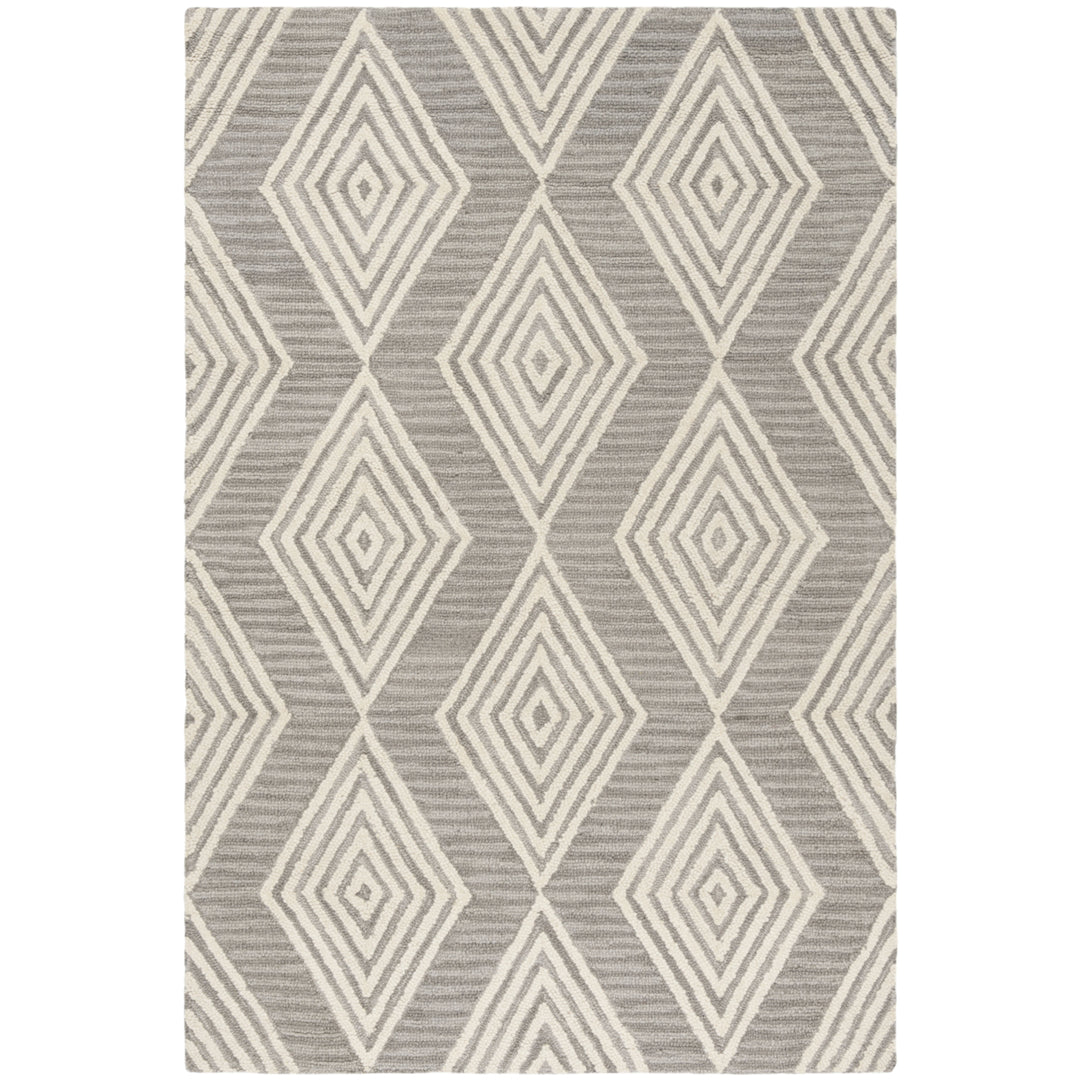 SAFAVIEH Blossom BLM111F Handmade Dark Grey / Ivory Rug Image 8