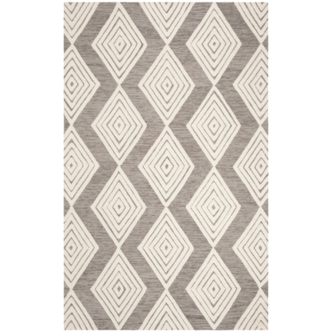 SAFAVIEH Blossom BLM111F Handmade Dark Grey / Ivory Rug Image 9