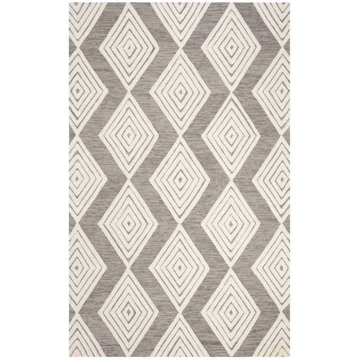 SAFAVIEH Blossom BLM111F Handmade Dark Grey / Ivory Rug Image 9