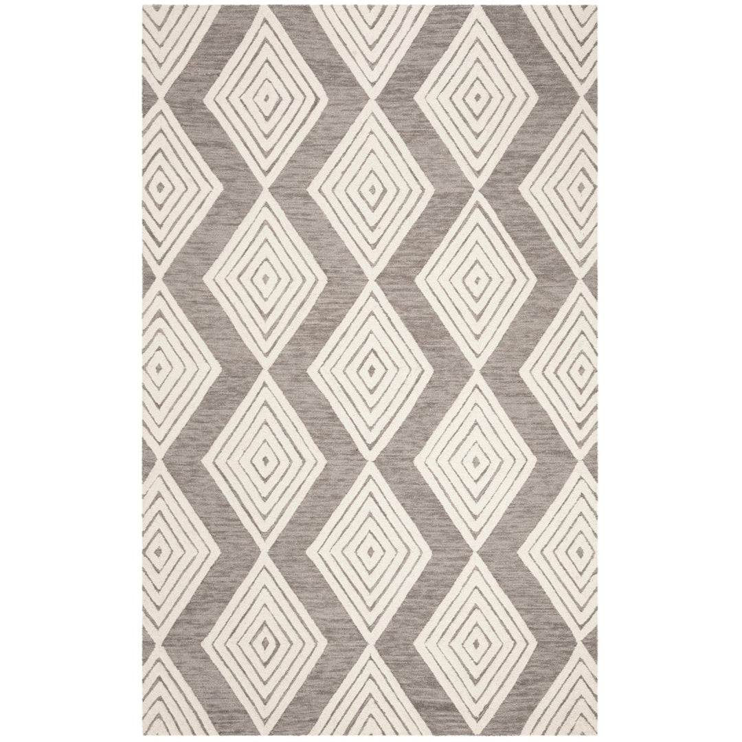 SAFAVIEH Blossom BLM111F Handmade Dark Grey / Ivory Rug Image 1