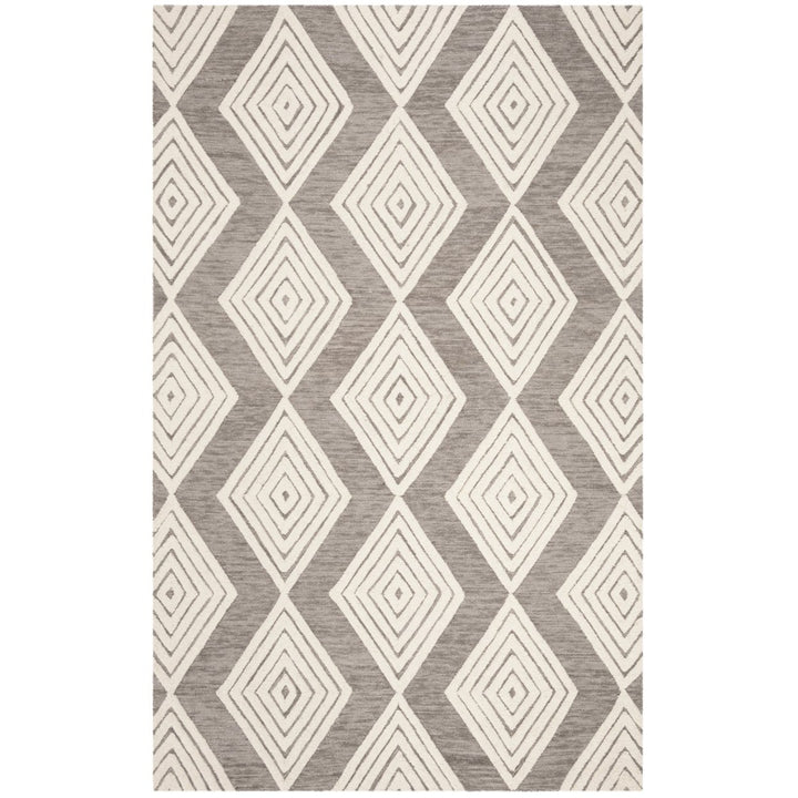 SAFAVIEH Blossom BLM111F Handmade Dark Grey / Ivory Rug Image 1