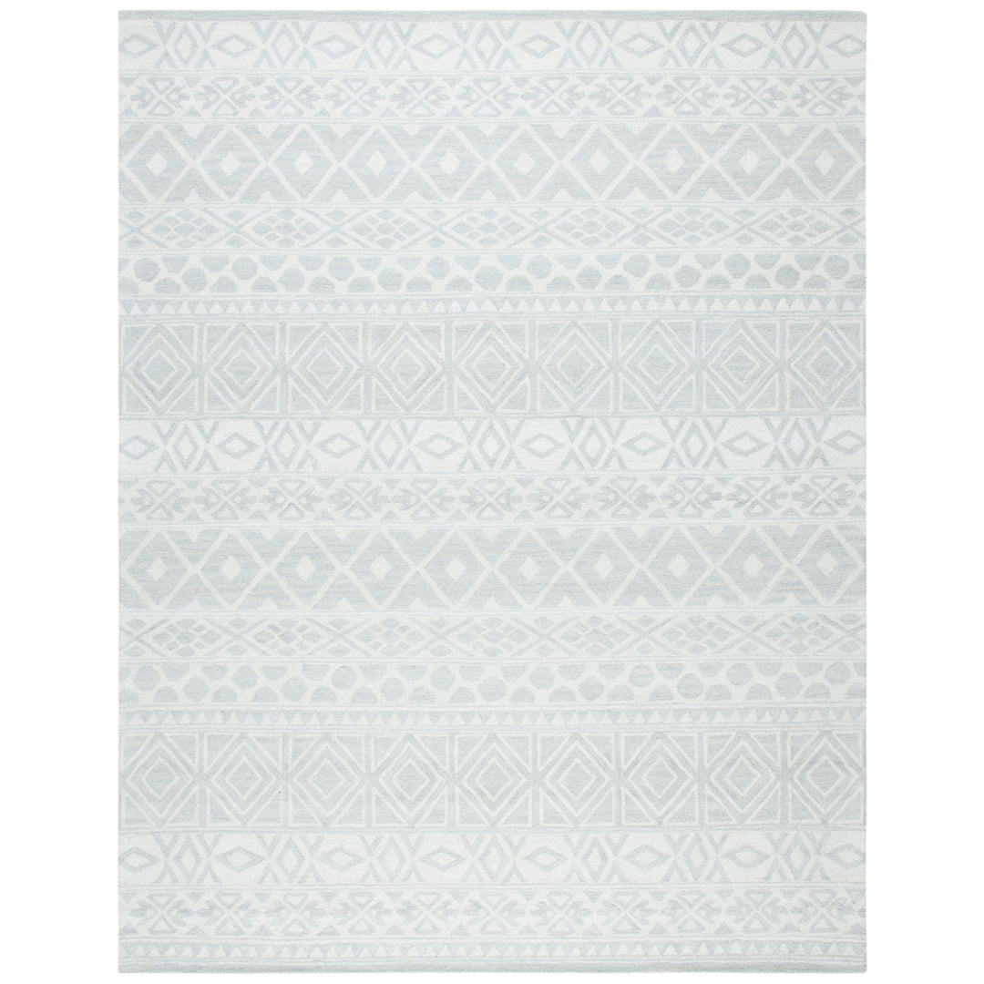 SAFAVIEH Blossom BLM113G Handmade Silver / Ivory Rug Image 1