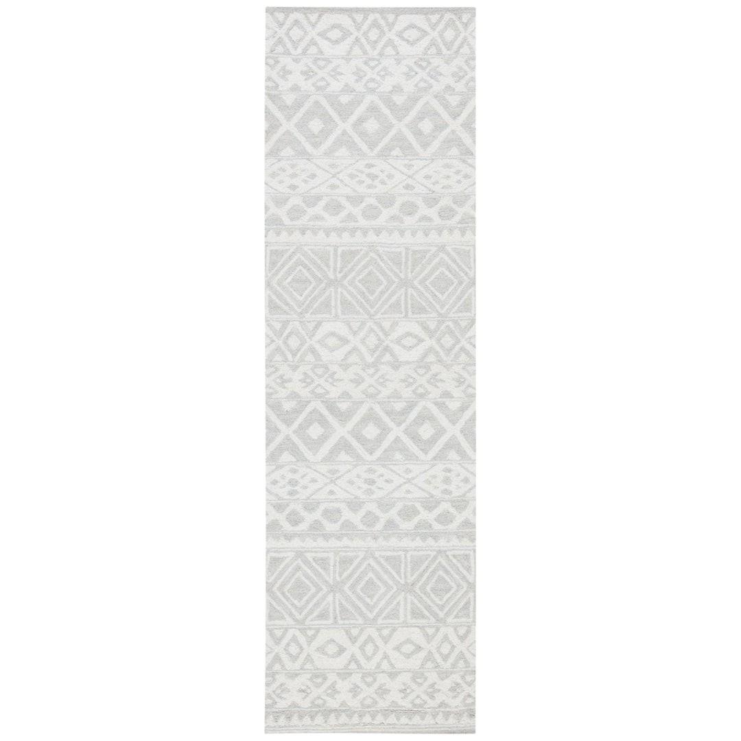 SAFAVIEH Blossom BLM113G Handmade Silver / Ivory Rug Image 5