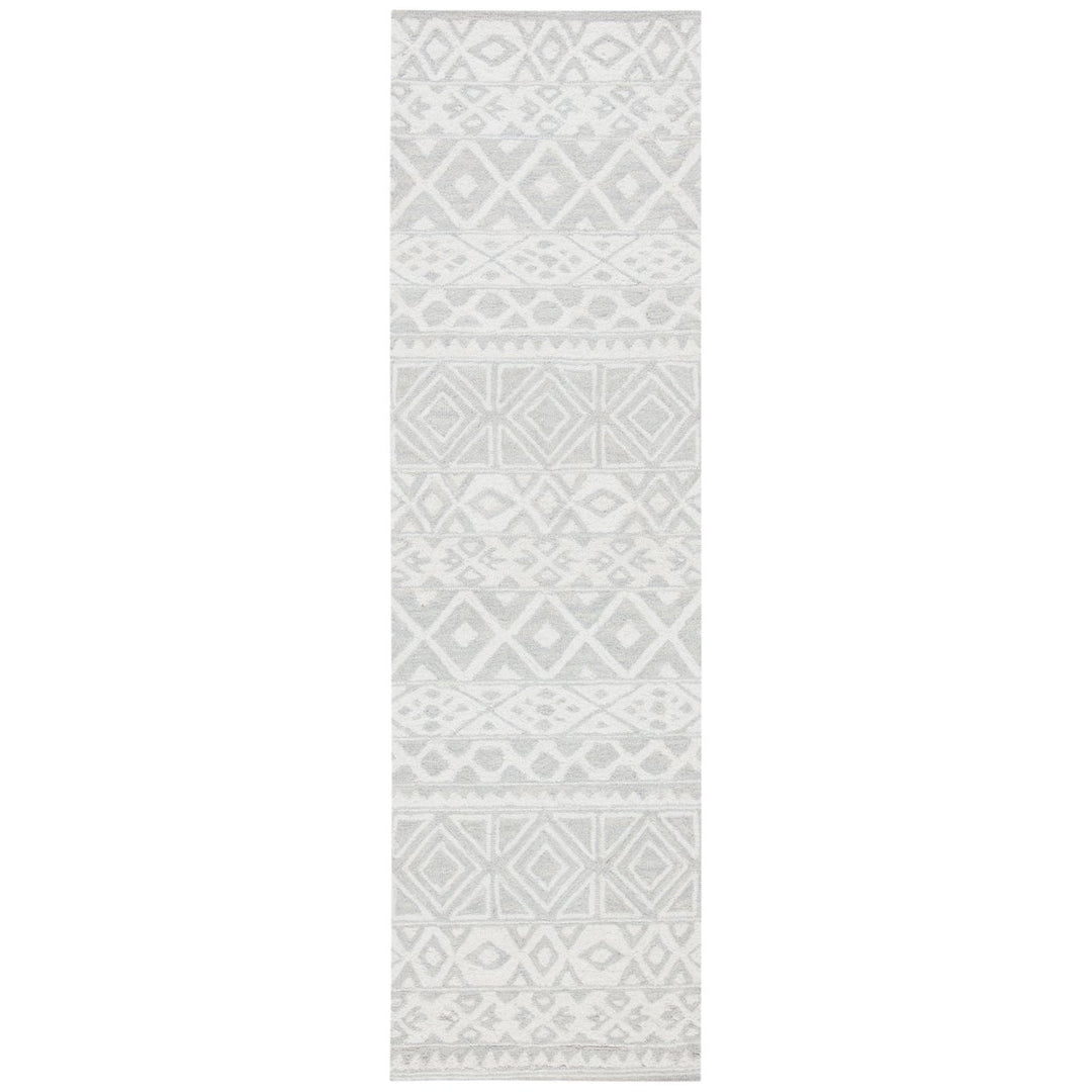 SAFAVIEH Blossom BLM113G Handmade Silver / Ivory Rug Image 1