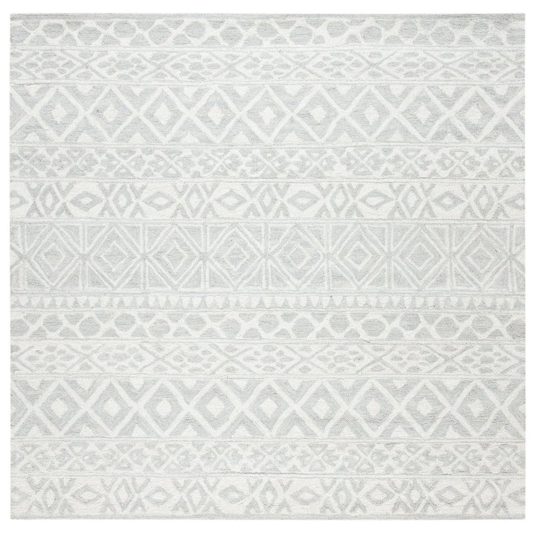 SAFAVIEH Blossom BLM113G Handmade Silver / Ivory Rug Image 1