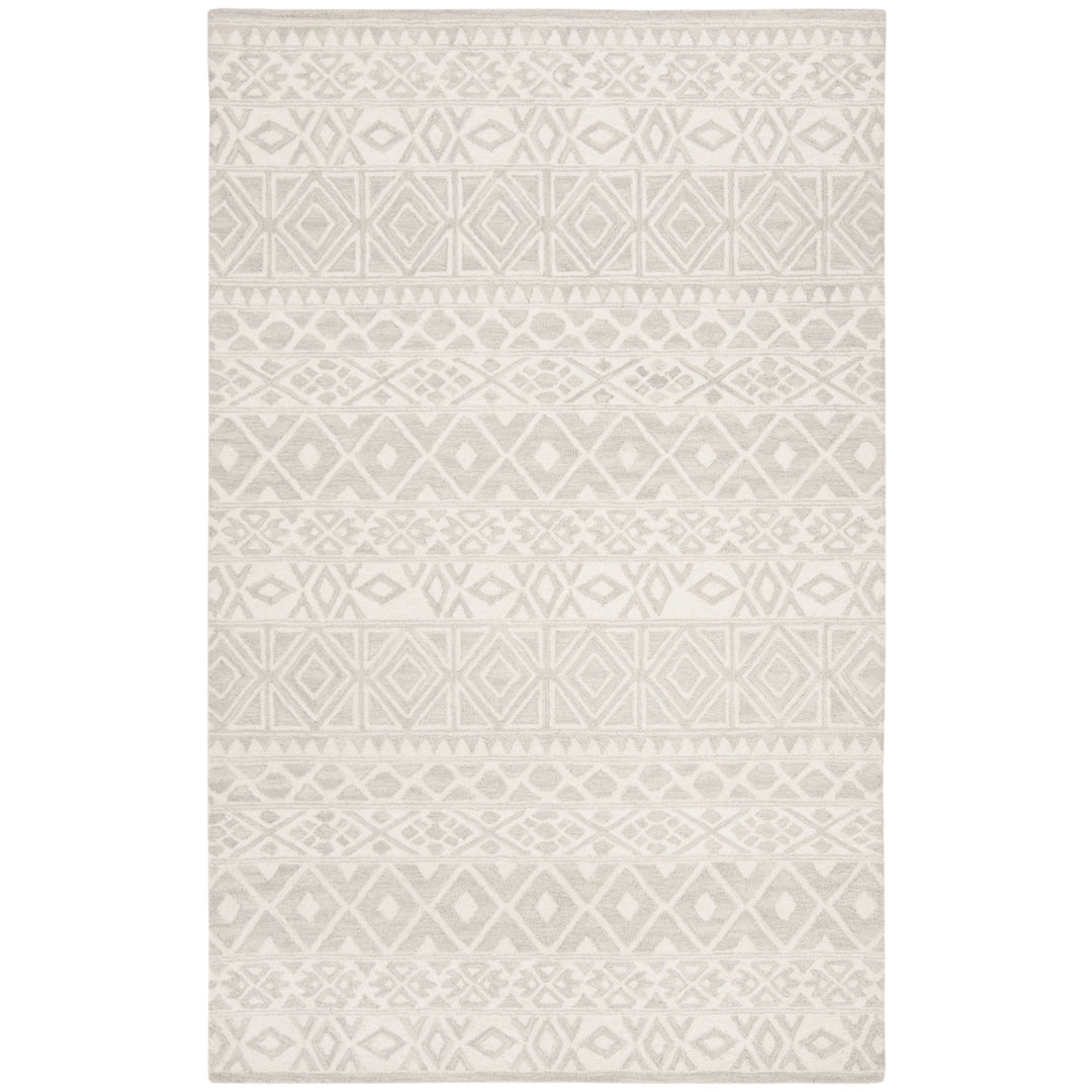 SAFAVIEH Blossom BLM113G Handmade Silver / Ivory Rug Image 1