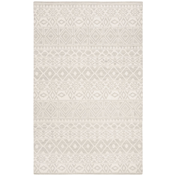 SAFAVIEH Blossom BLM113G Handmade Silver / Ivory Rug Image 1