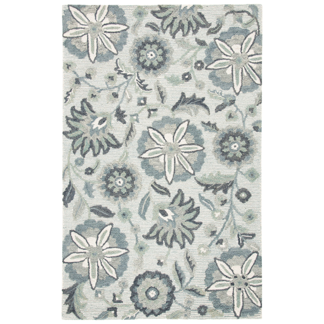 SAFAVIEH Blossom BLM175A Handmade Ivory / Blue Rug Image 1