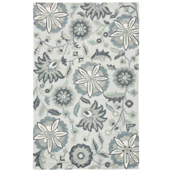 SAFAVIEH Blossom BLM175A Handmade Ivory / Blue Rug Image 1