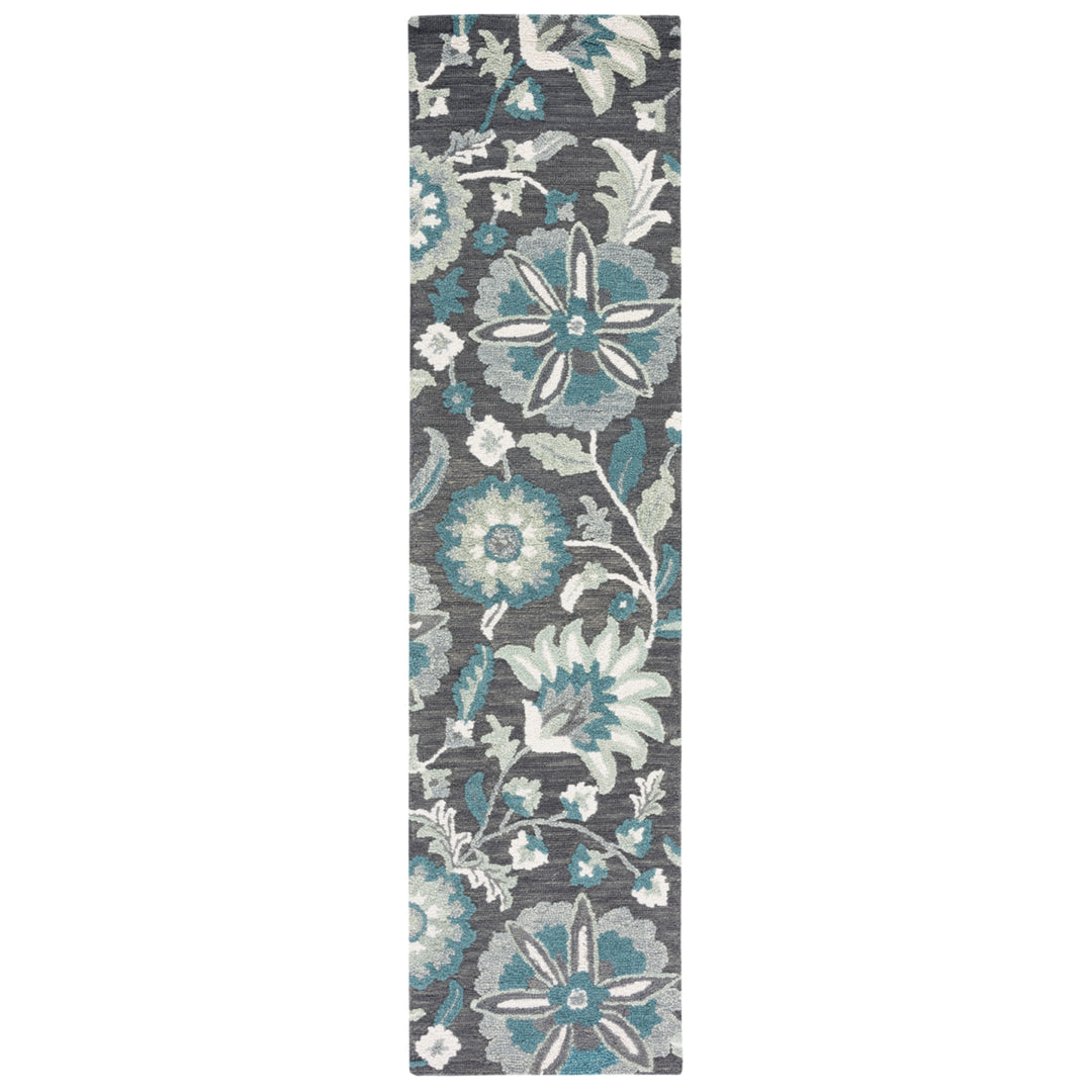 SAFAVIEH Blossom BLM175G Handmade Grey / Blue Rug Image 5