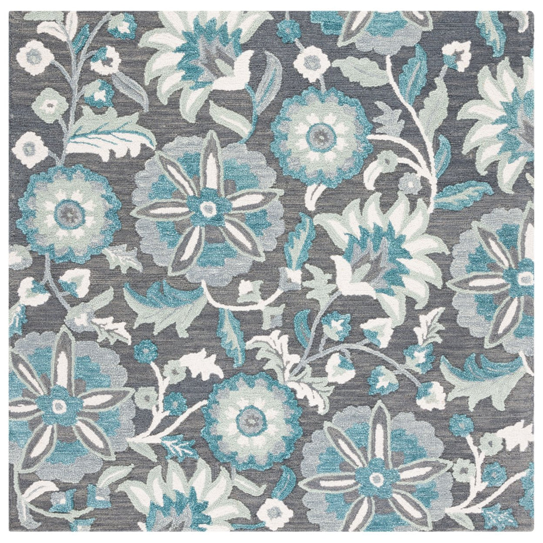 SAFAVIEH Blossom BLM175G Handmade Grey / Blue Rug Image 6