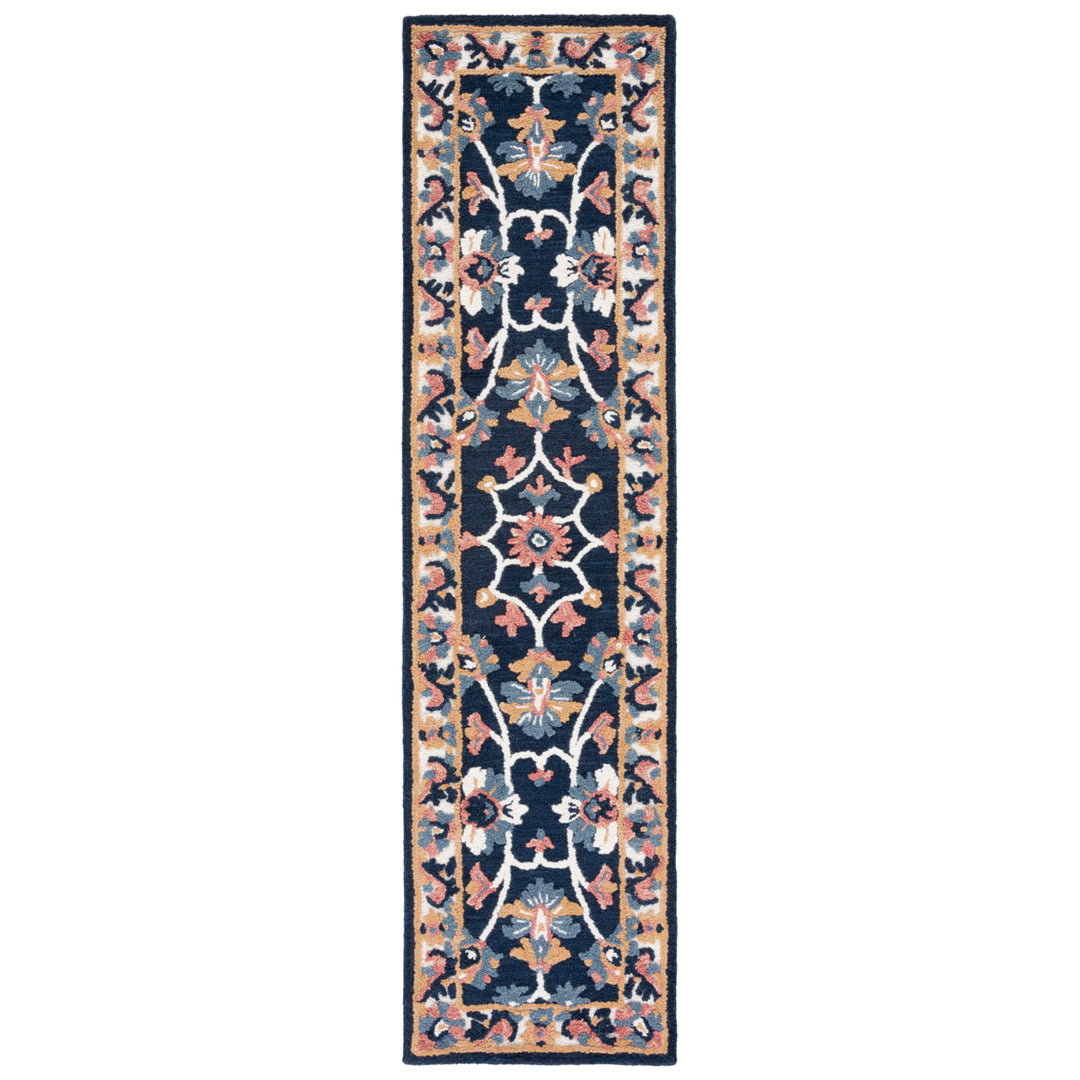 SAFAVIEH Blossom BLM176M Handmade Blue / Ivory Rug Image 5