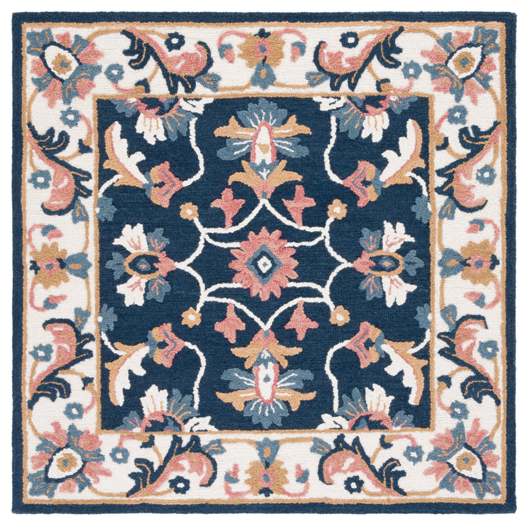 SAFAVIEH Blossom BLM176M Handmade Blue / Ivory Rug Image 6